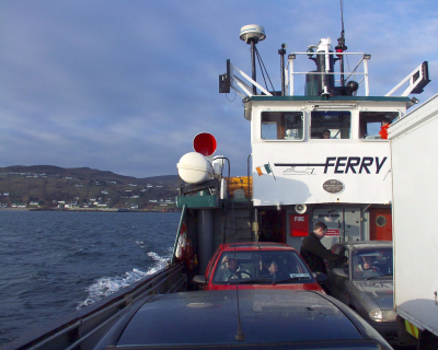 Ferry on its way to an island