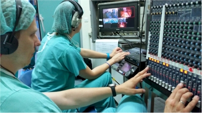 Video and audio control room at Thessaloniki Operation Ward