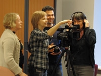 Course participants in the February course shooting their clip