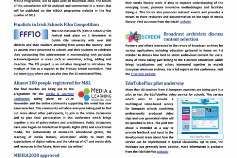 November issue of Media in Education Newsletter