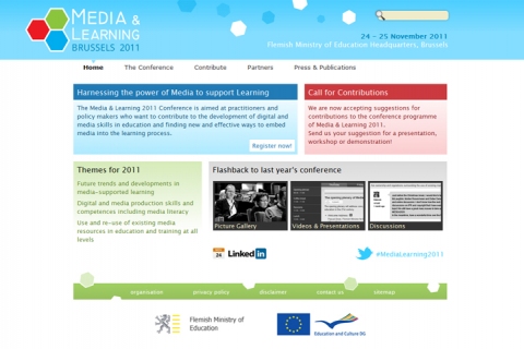 A screenshot of the new Media & Learning 2011 Conference website