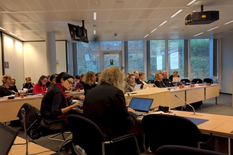 Group attending media literacy experts meeting Group attending media literacy experts meeting